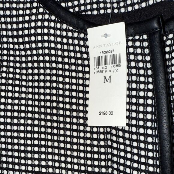 Ann Taylor Black and White Checkered Trench Coat - Picture 3 of 15